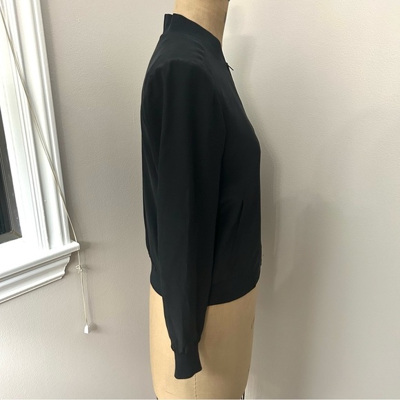 Eileen Fisher Women’s Black 100% Silk Bomber Jacket Size XS - Picture 10 of 17